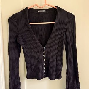 Reformation Gellar Knit Top — Black